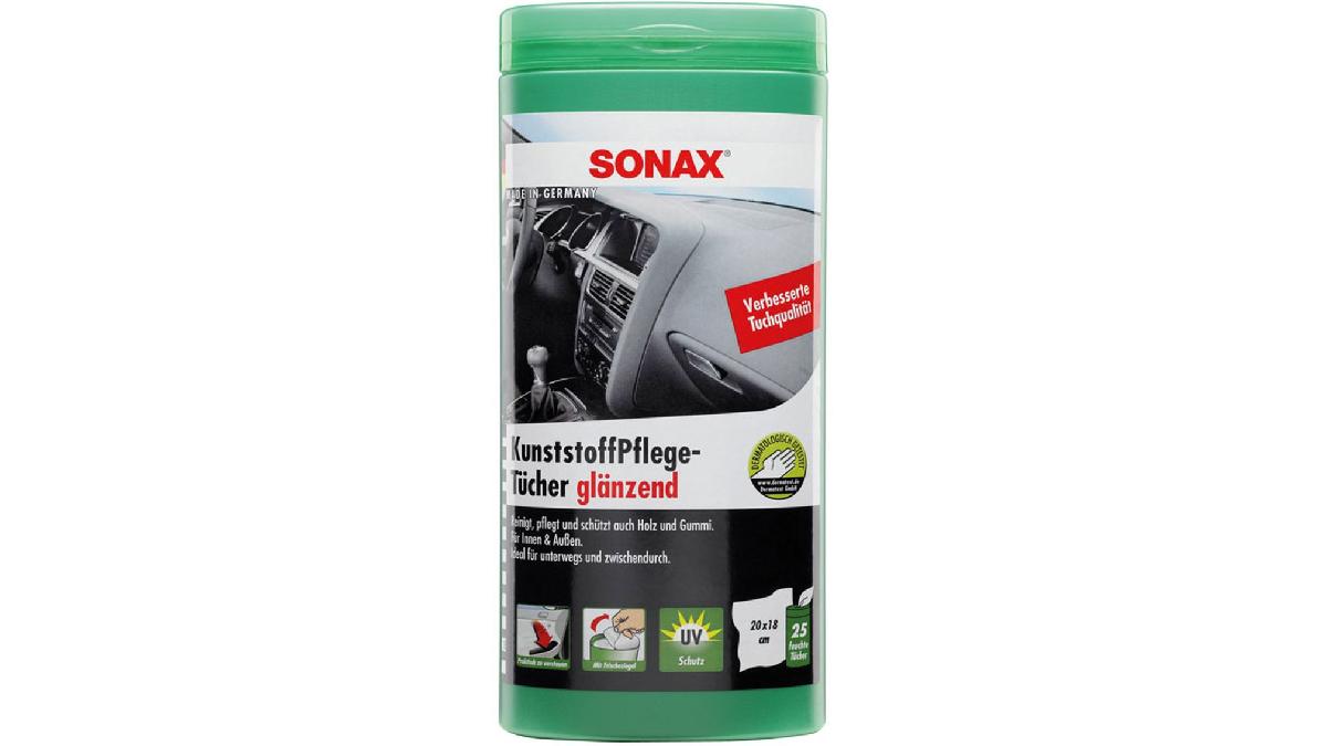 Sonax+412.100+Chiffons+d%27Entretien+Plastiques+Brillant+Box+25pcs